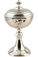 Ciborium vernickelt, innen vergoldet H 28 cm