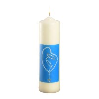 Marienkerze "Maria mit Rosenkranz" Elfenbein...