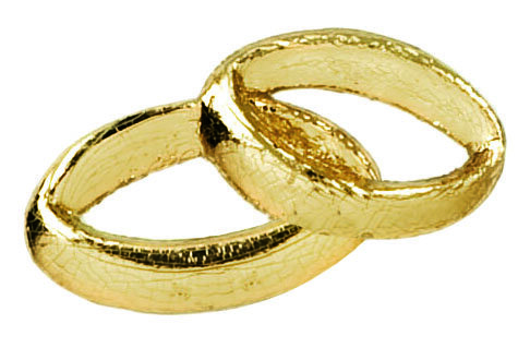 Verzierornament Eheringe in Gold glänzend