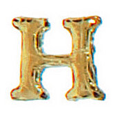 Wachsbuchstabe CLASSIC "H" 8mm, Gold