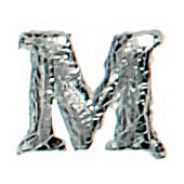Wachsbuchstabe CLASSIC "M" 8mm, Silber
