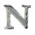 Wachsbuchstabe CLASSIC "N" 8mm, Silber