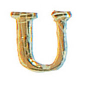 Wachsbuchstabe CLASSIC "U" 8mm, Gold
