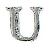 Wachsbuchstabe CLASSIC "U" 8mm, Silber
