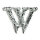 Wachsbuchstabe CLASSIC "W" 8mm, Silber