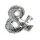 Wachsbuchstabe CLASSIC "& " 8mm, Silber